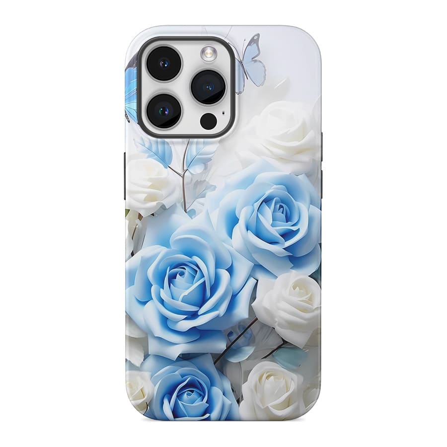 Blue Butterflies and Blooms | Valentine's Case Customize Phone Case shipmycase iPhone 15 Pro Max BOLD (ULTRA PROTECTION) 