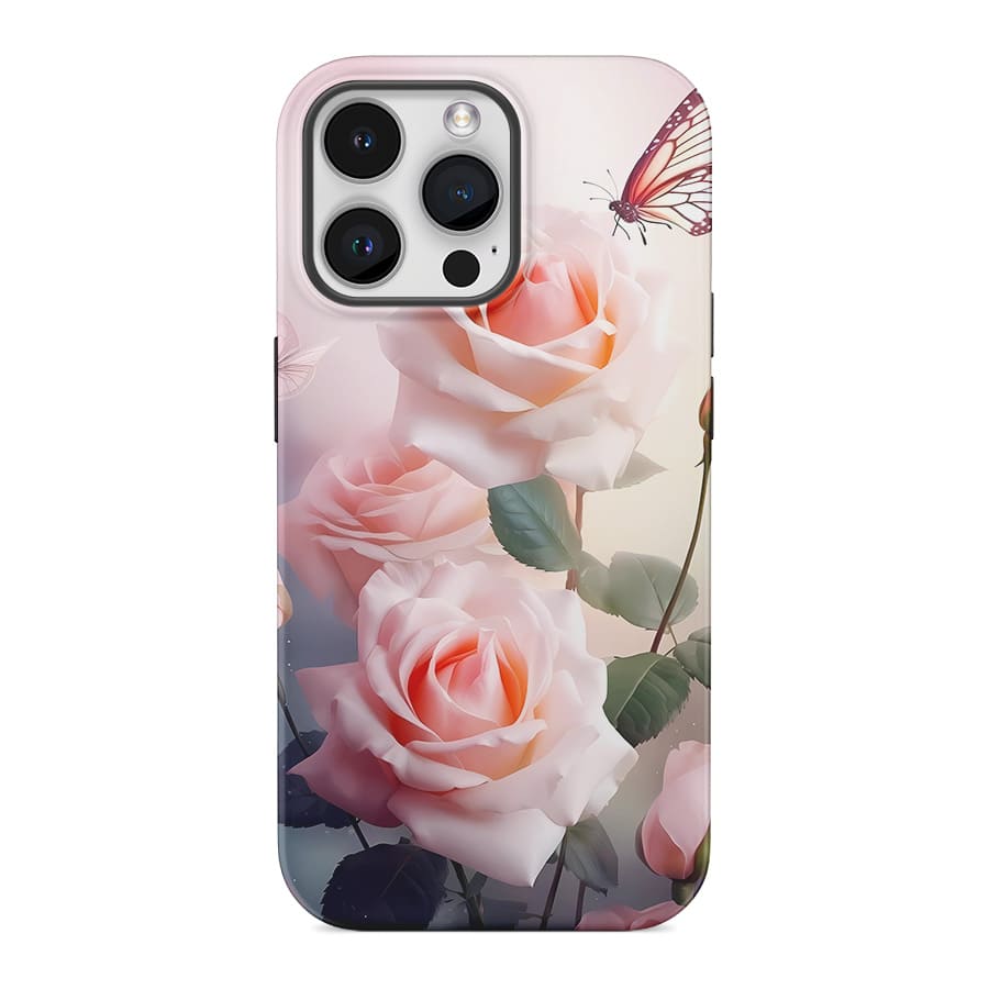Pink Butterflies and Blooms | Valentine's Case Customize Phone Case shipmycase iPhone 15 Pro Max BOLD (ULTRA PROTECTION) 