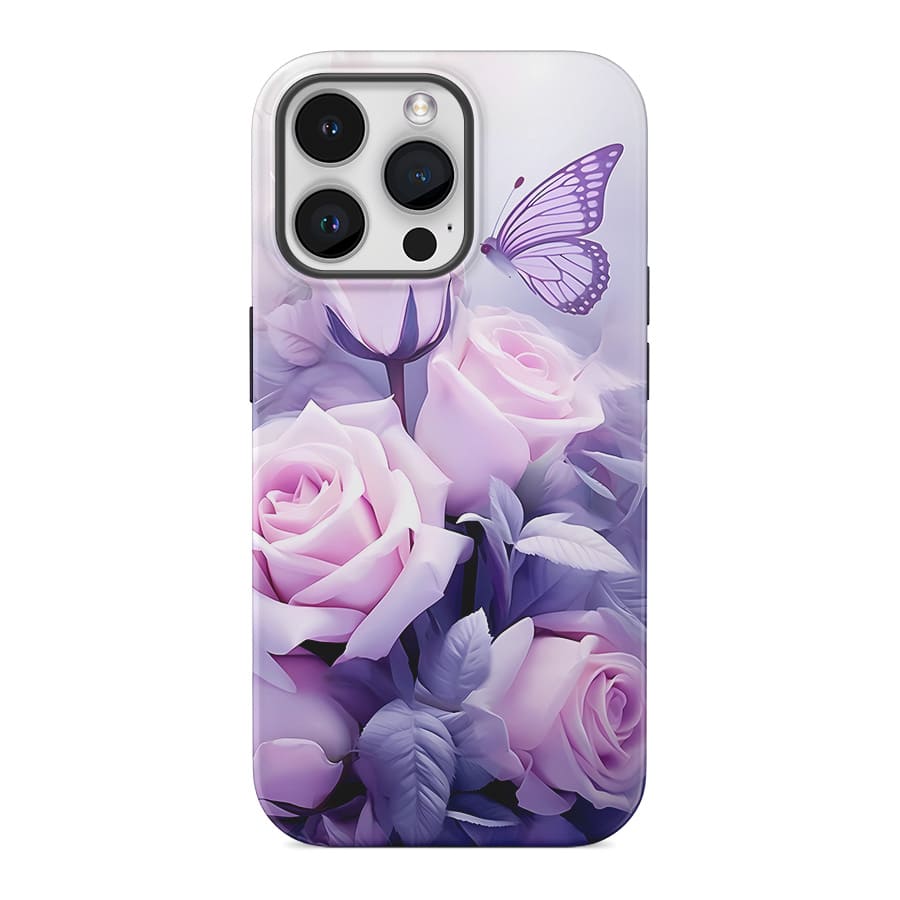 Purple Butterflies and Blooms | Valentine's Case Customize Phone Case shipmycase iPhone 15 Pro Max BOLD (ULTRA PROTECTION) 
