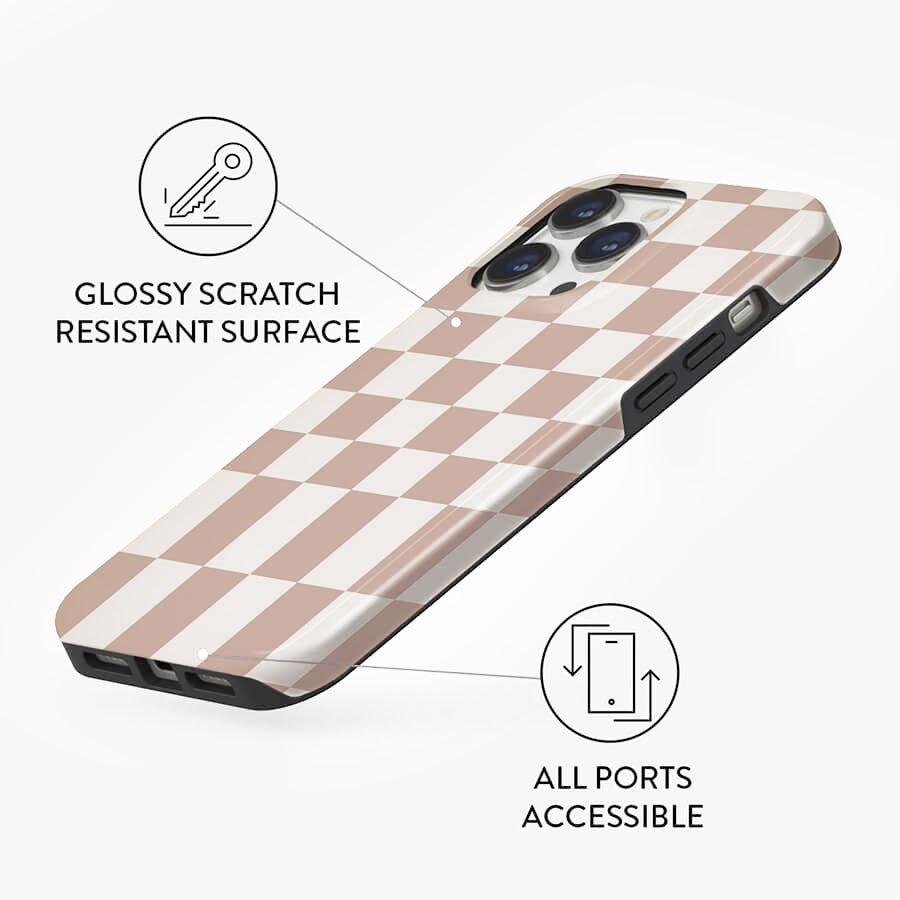 Neutral Checkerboard | Abstract Retro Case Customize Phone Case shipmycase   