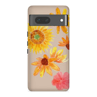 Chrysanthemum & Sunflower | Retro Floral Case Customize Phone Case shipmycase Google Pixel 7 Pro BOLD (ULTRA PROTECTION) 