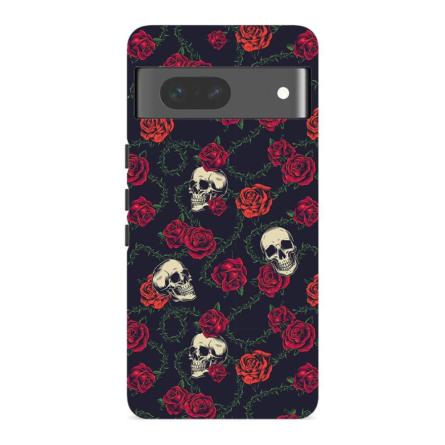 Flowers & Skulls | Retro Floral Case Customize Phone Case shipmycase Google Pixel 8 Pro BOLD (ULTRA PROTECTION) 