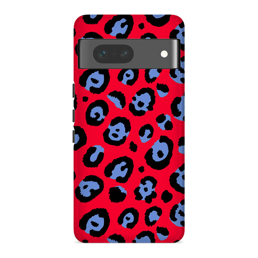Red & Blue Leopard |  Retro Y2K Case Customize Phone Case shipmycase Google Pixel 7 Pro BOLD (ULTRA PROTECTION) 