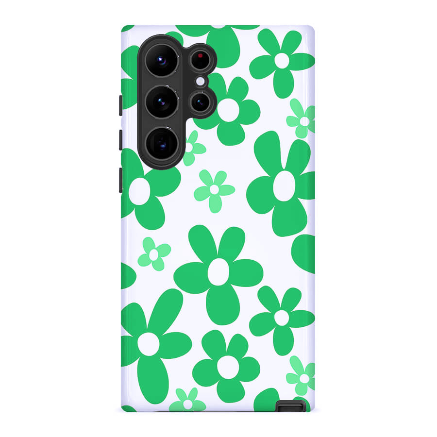 Green Flowers | Retro Y2K Case Customize Phone Case shipmycase Galaxy S24 Ultra BOLD (ULTRA PROTECTION) 