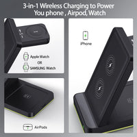 3in1 Wireless Charger for iPhone & Galaxy