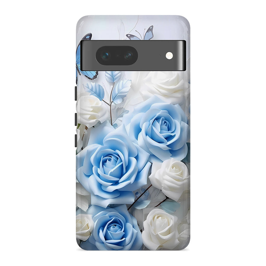 Blue Butterflies and Blooms | Valentine's Case Customize Phone Case shipmycase Google Pixel 8 Pro BOLD (ULTRA PROTECTION) 