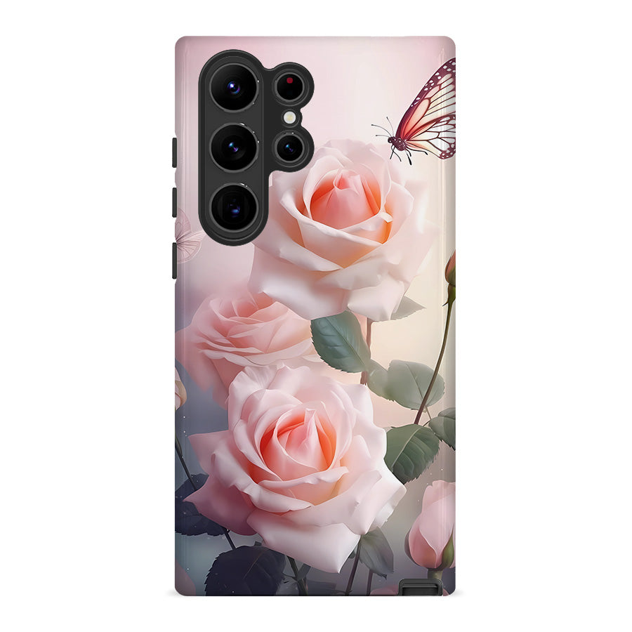 Pink Butterflies and Blooms | Valentine's Case Customize Phone Case shipmycase Galaxy S23 Ultra BOLD (ULTRA PROTECTION) 