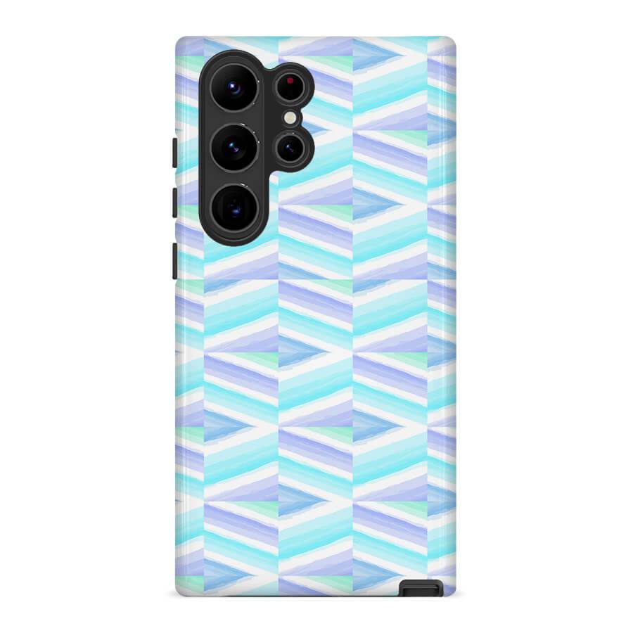 Blue Wave | Abstract Retro Case Customize Phone Case shipmycase Galaxy S23 Ultra BOLD (ULTRA PROTECTION) 