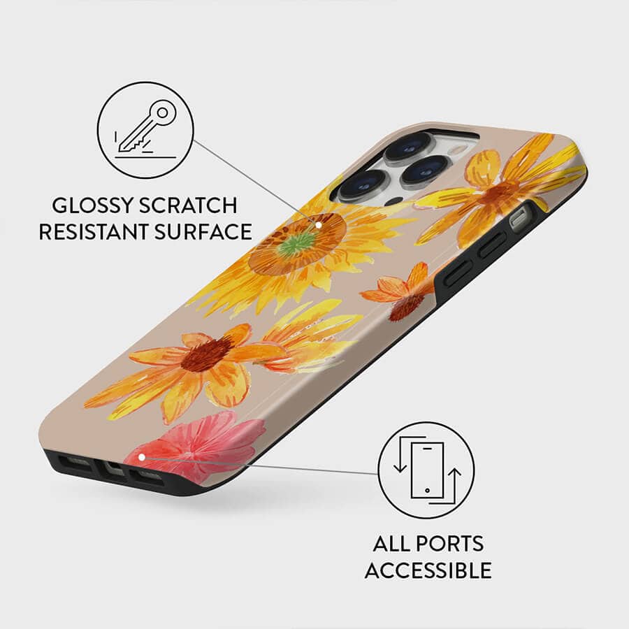 Chrysanthemum & Sunflower | Retro Floral Case Customize Phone Case shipmycase   