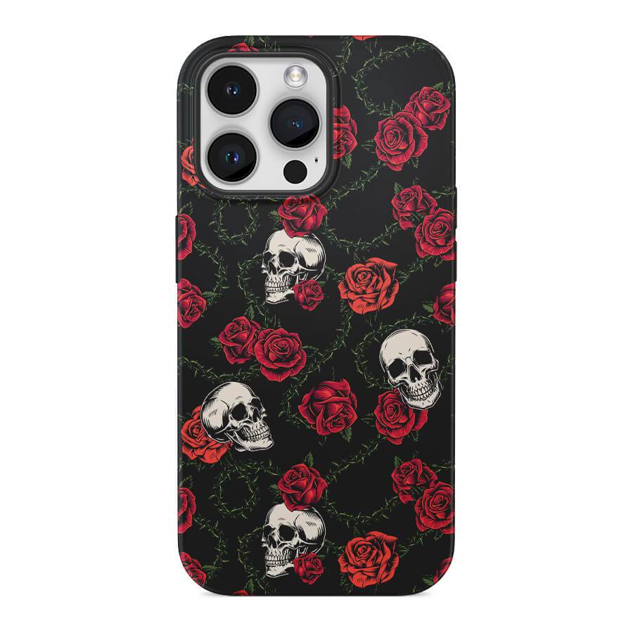 Flowers & Skulls | Retro Floral Case Customize Phone Case shipmycase iPhone 15 Pro Max BOLD (ULTRA PROTECTION) 