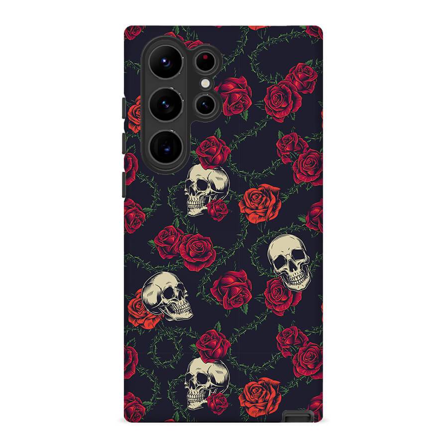 Flowers & Skulls | Retro Floral Case Customize Phone Case shipmycase Galaxy S23 Plus BOLD (ULTRA PROTECTION) 