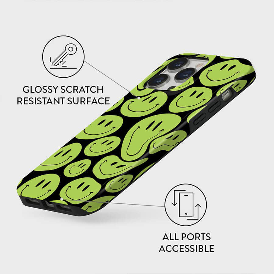 Green Smiley Face | Retro Y2K Case Customize Phone Case shipmycase   