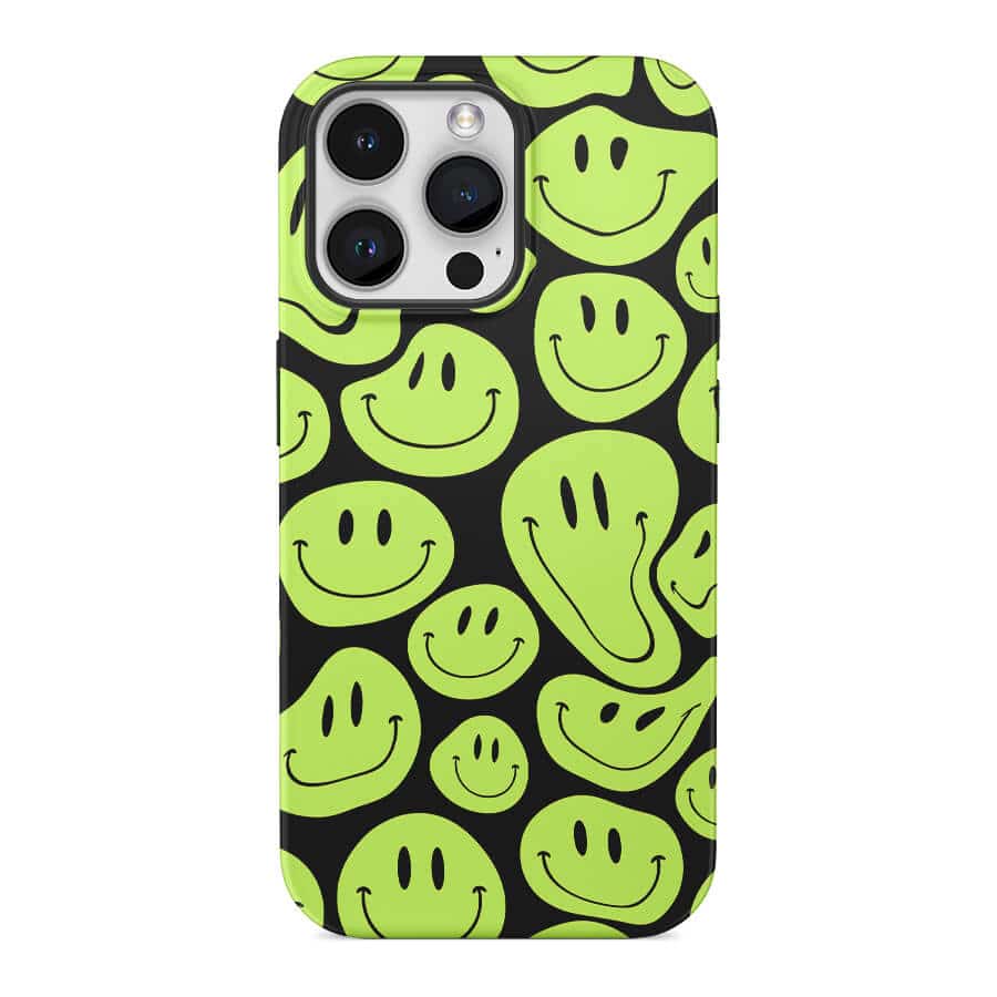 Green Smiley Face | Retro Y2K Case Customize Phone Case shipmycase iPhone 15 Pro Max BOLD (ULTRA PROTECTION) 