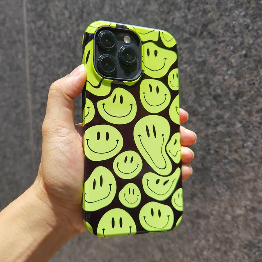 Green Smiley Face | Retro Y2K Case Customize Phone Case shipmycase   