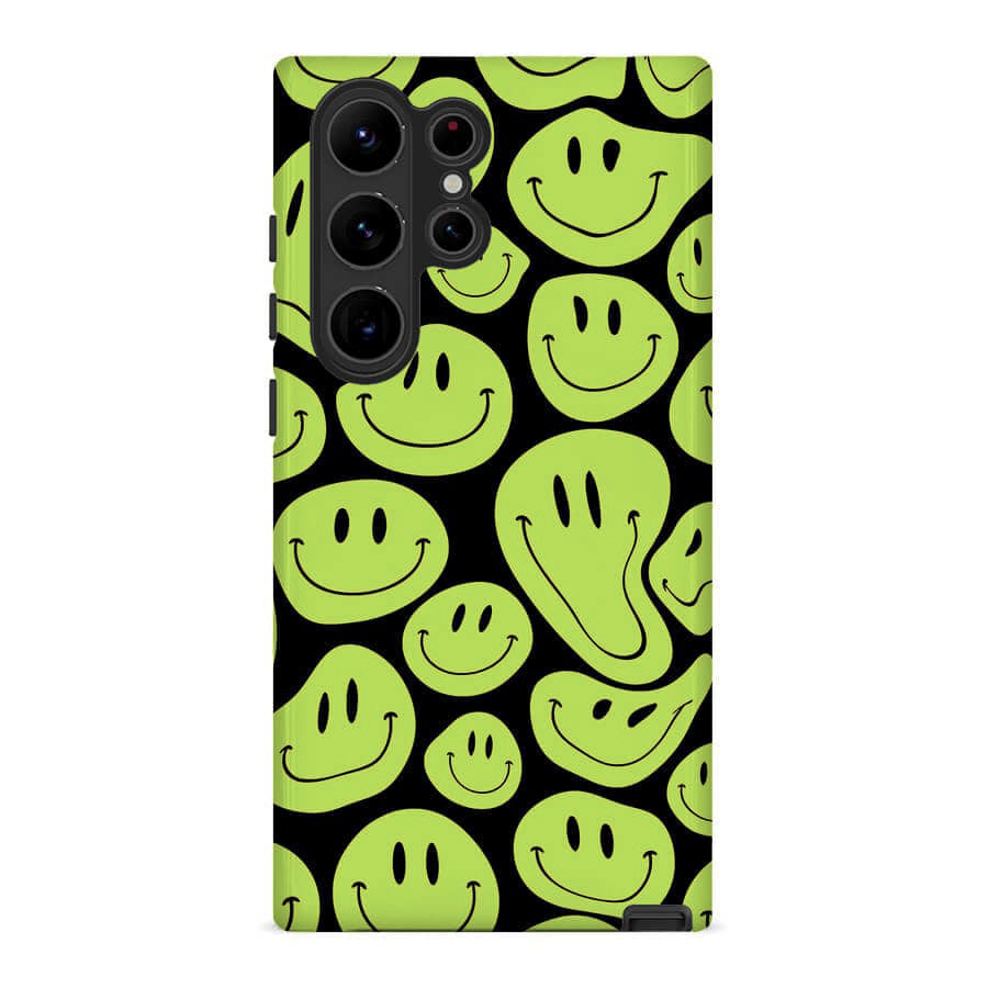 Green Smiley Face | Retro Y2K Case Customize Phone Case shipmycase Galaxy S24 Ultra BOLD (ULTRA PROTECTION) 