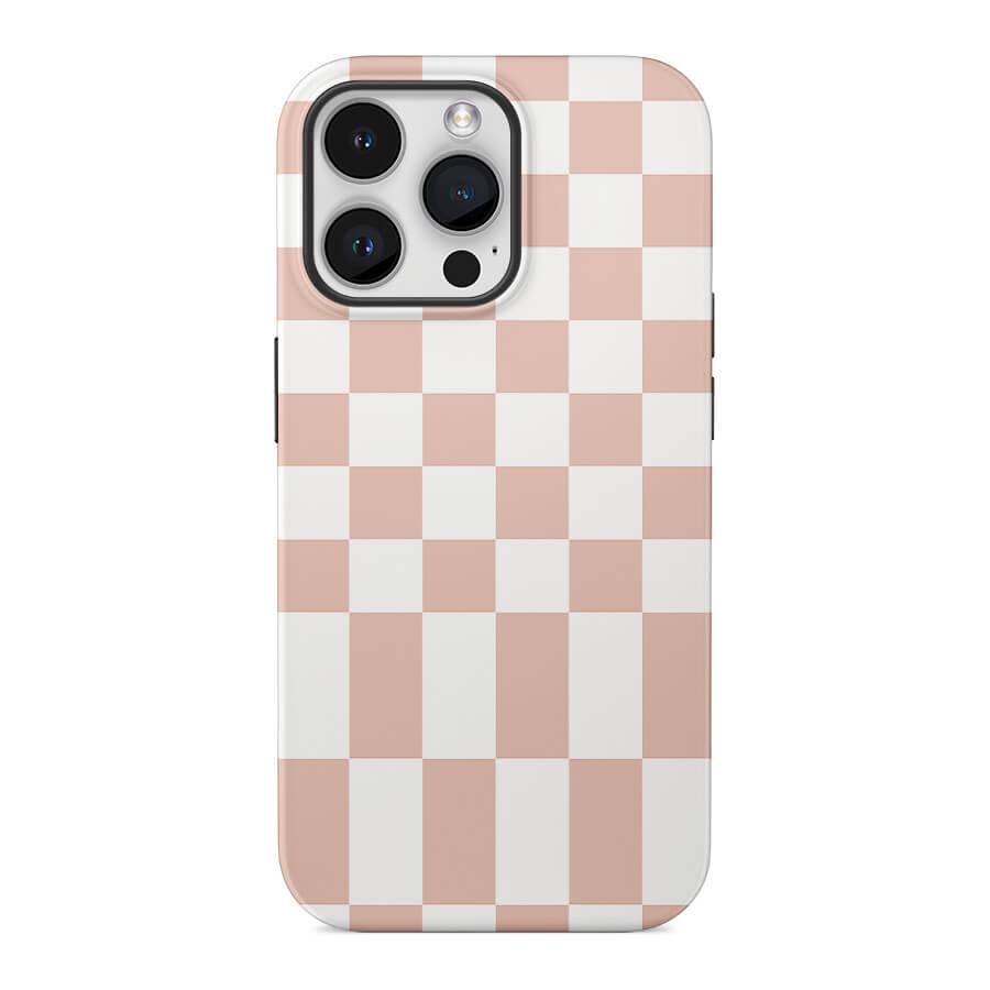 Neutral Checkerboard | Abstract Retro Case Customize Phone Case shipmycase iPhone 15 Pro Max BOLD (ULTRA PROTECTION) 
