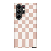 Neutral Checkerboard | Abstract Retro Case Customize Phone Case shipmycase Galaxy S24 Utral BOLD (ULTRA PROTECTION) 