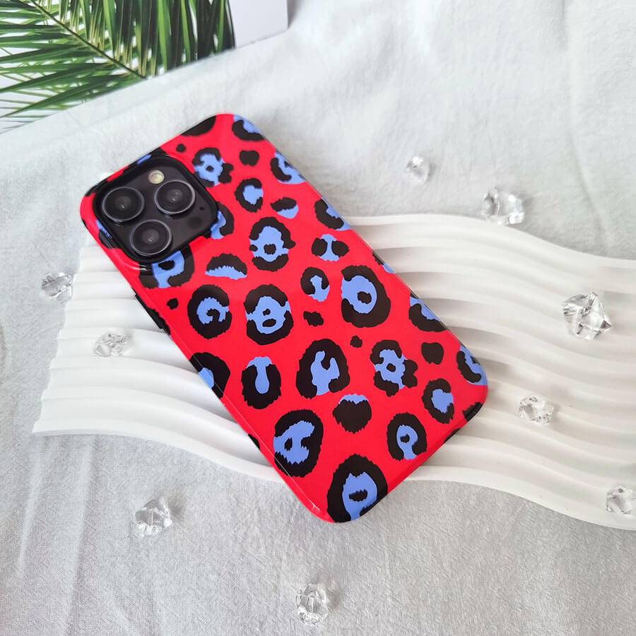 Red & Blue Leopard |  Retro Y2K Case Customize Phone Case shipmycase   