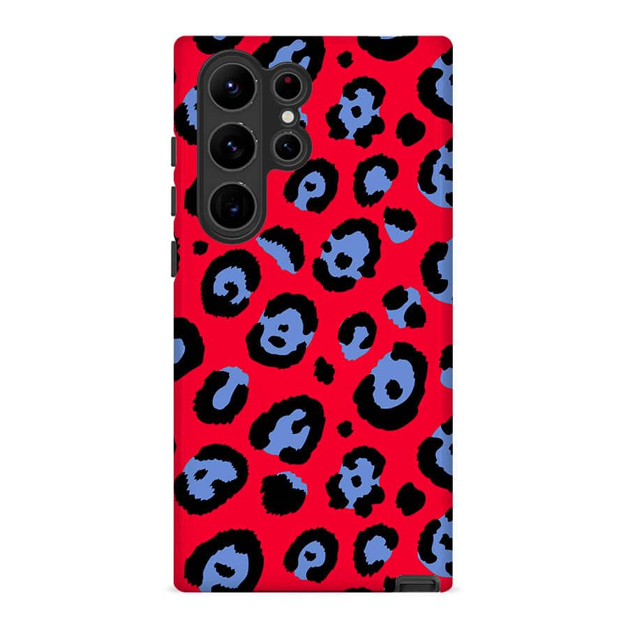 Red & Blue Leopard |  Retro Y2K Case Customize Phone Case shipmycase Galaxy S23 Plus BOLD (ULTRA PROTECTION) 