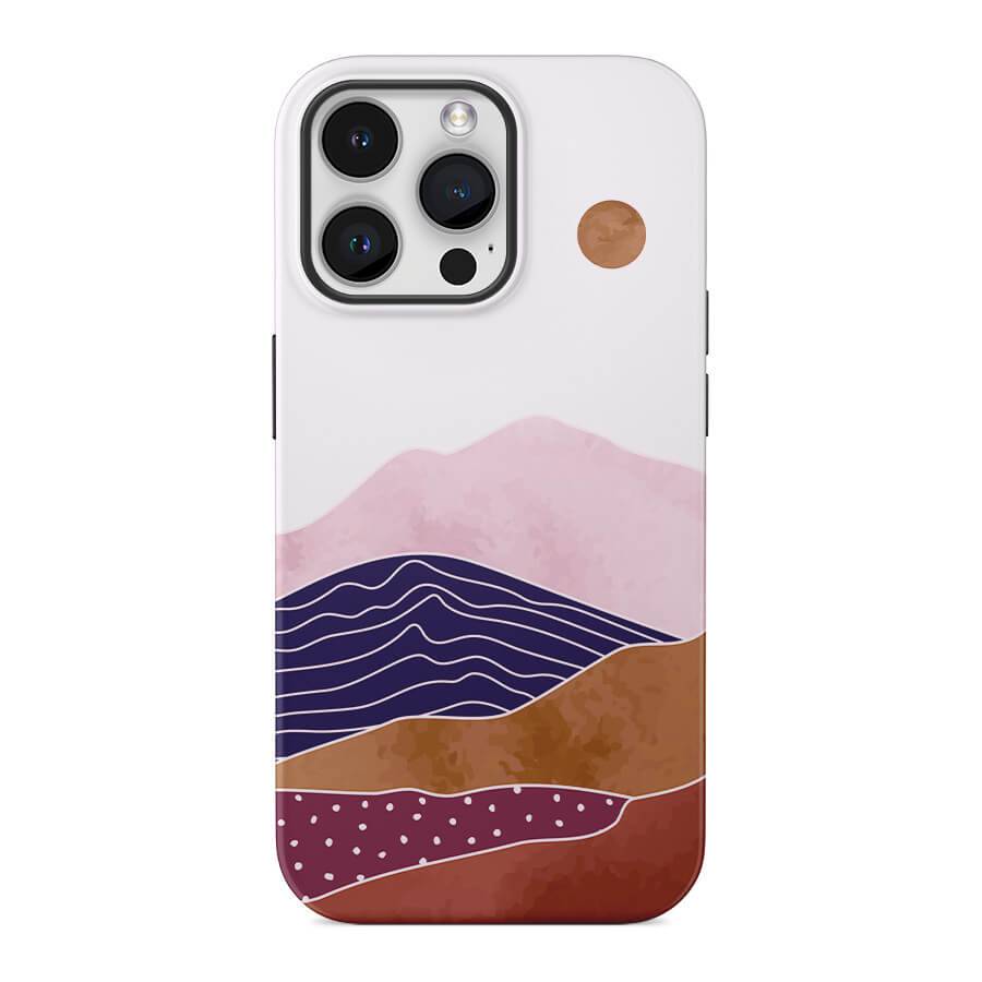 Sun & Mountains | Abstract Retro Case Customize Phone Case shipmycase iPhone 15 Pro Max BOLD (ULTRA PROTECTION) 