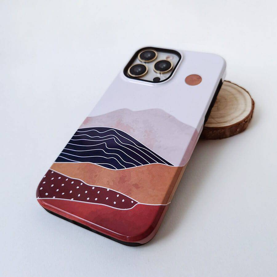 Sun & Mountains | Abstract Retro Case Customize Phone Case shipmycase   