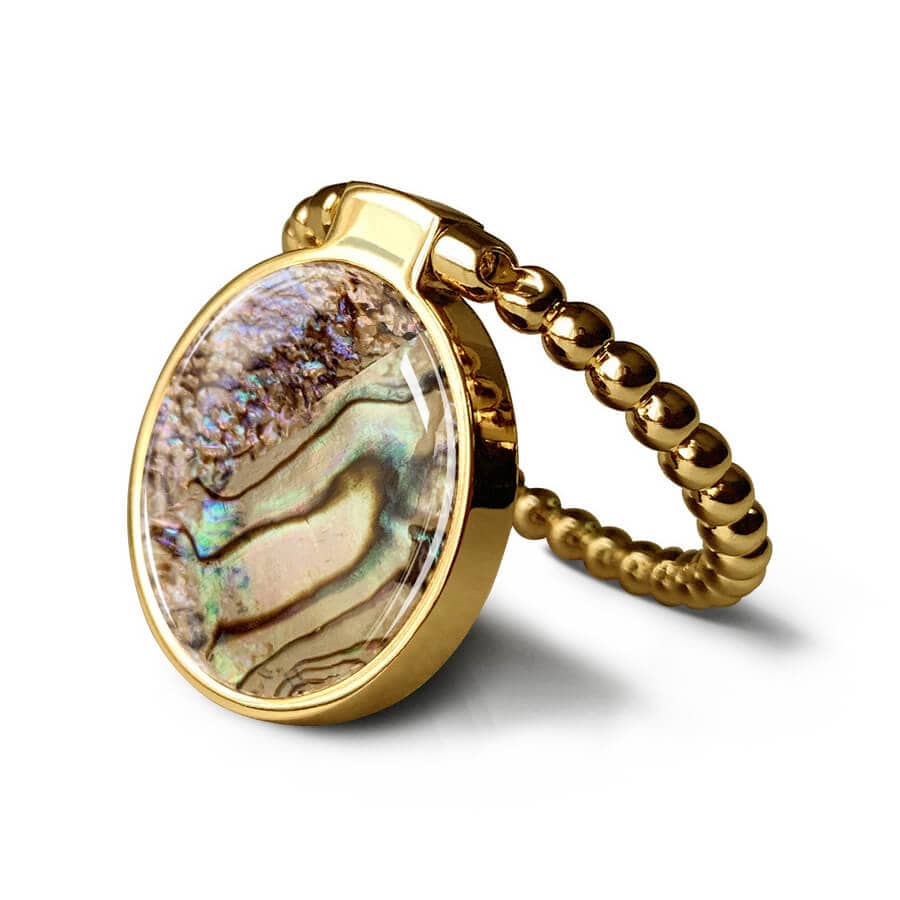 Clear Pupils | Golden Shell Ring Holder Ring Holder shipmycase Golden Beads  