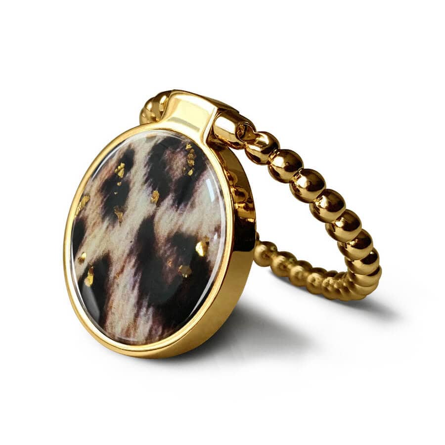 Pure Instinct£üLeopard Print Ring Holder Ring Holder shipmycase Golden Beads  