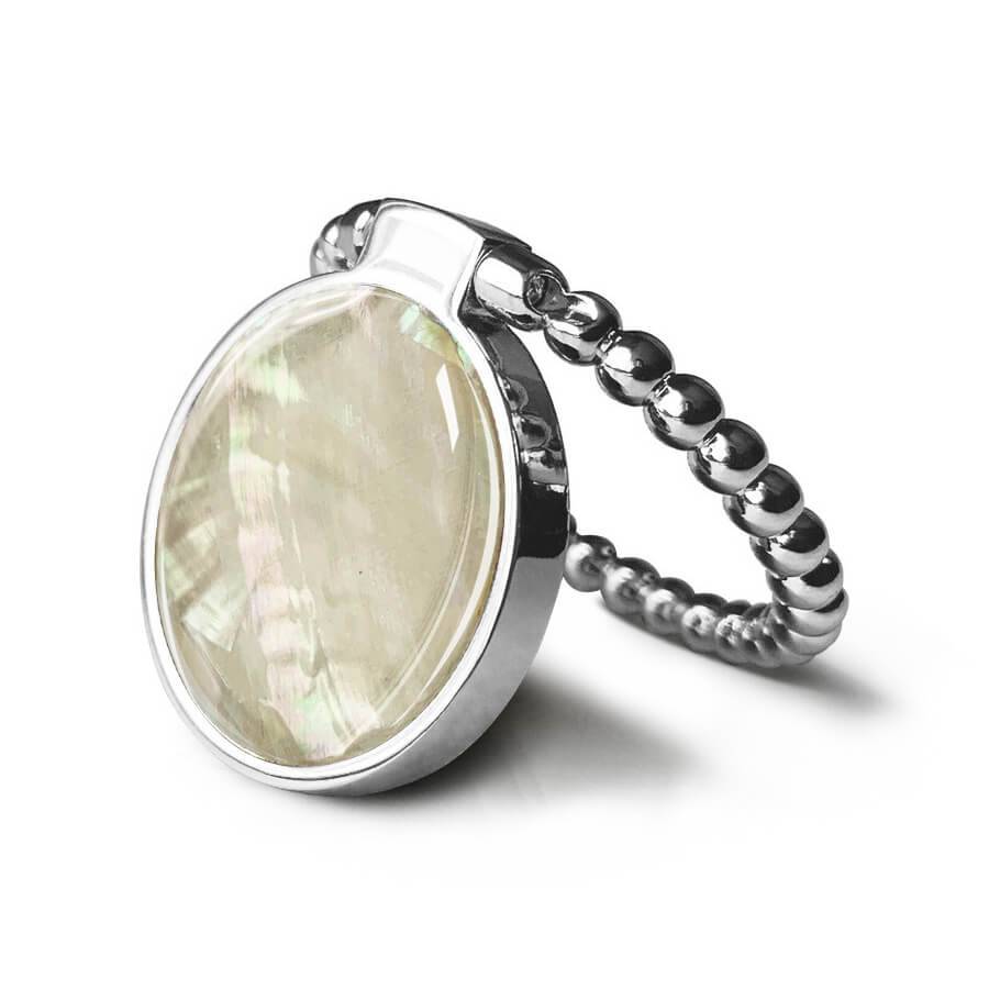 Snow White | Natural Shell Ring Holder Ring Holder shipmycase Silver Beads  
